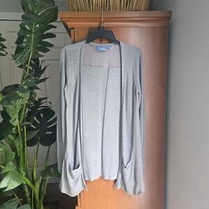 Simply Vera Vera Wang Gray Cardigan Sweater with Cozy Knit